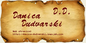 Danica Dudvarski vizit kartica